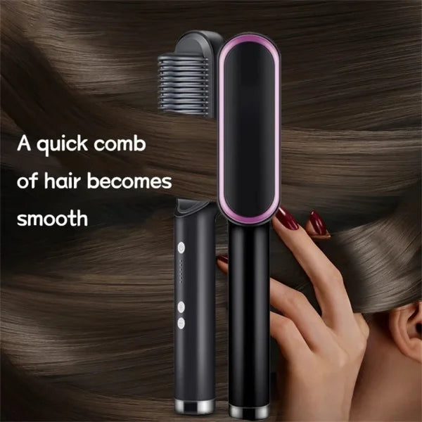 Hair Straightening & Curling Comb/brush – Dual-purpose Professional Hair Styler, Non-damaging Splint, | 2 In 1 Hair Straightener | ( Random Color )
