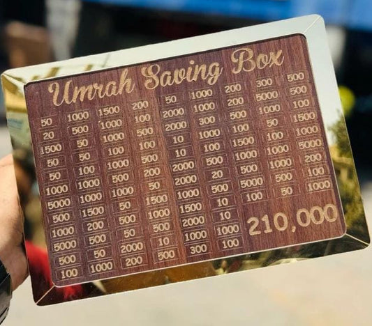 Umrah Saving Box - Saving Box - Box For Umrah Saving | Umrah Saving Box - Best Quality Umrah Saving Box - 210,000 Umrah Saving Box ( Random Design )