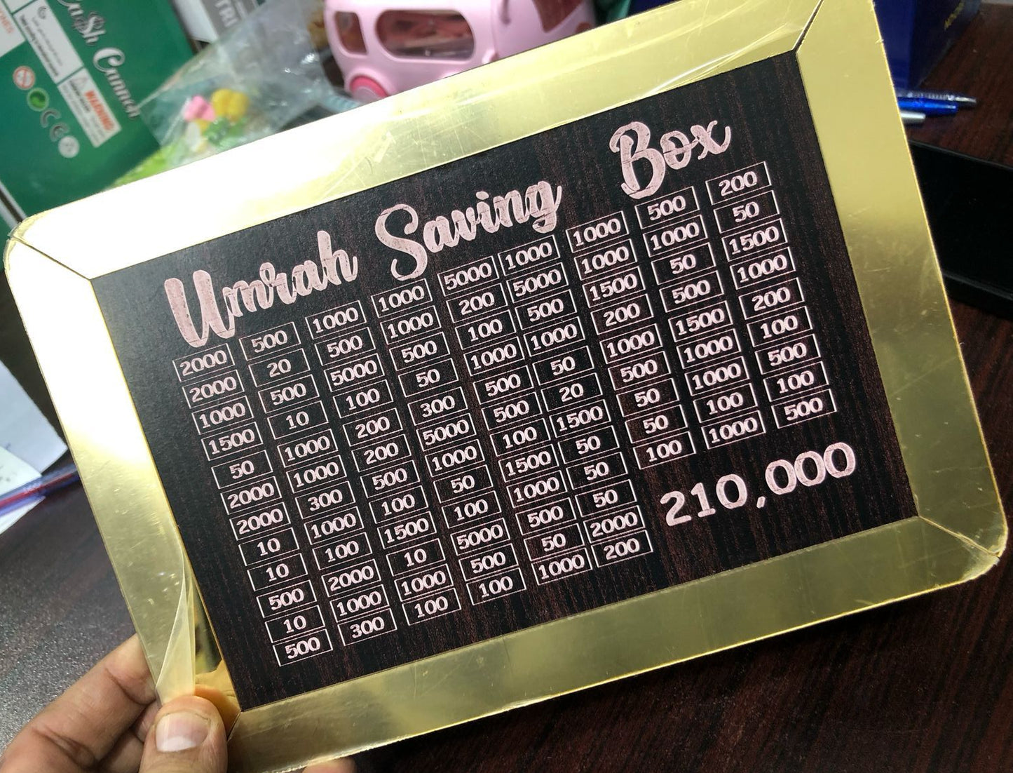 Umrah Saving Box - Saving Box - Box For Umrah Saving | Umrah Saving Box - Best Quality Umrah Saving Box - 210,000 Umrah Saving Box ( Random Design )