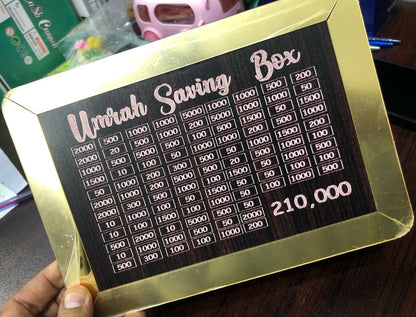 Umrah Saving Box - Saving Box - Box For Umrah Saving | Umrah Saving Box - Best Quality Umrah Saving Box - 210,000 Umrah Saving Box ( Random Design )