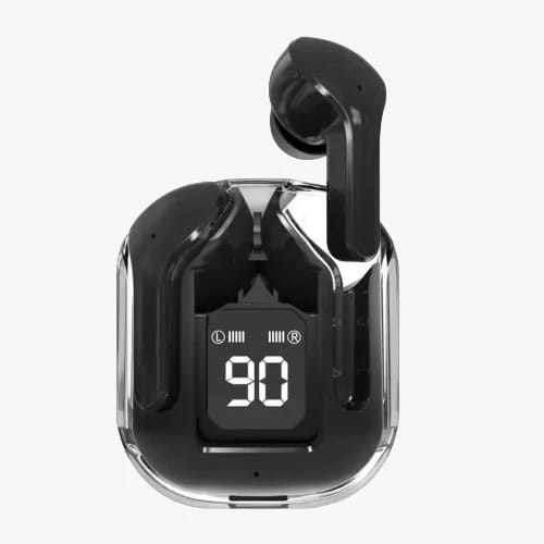 Air 31 Earbuds Wireless Earbuds With Crystal Transparent Case With Type-C Charging | Earbuds Bluetooth 5.3 - With Pouch - Random Color