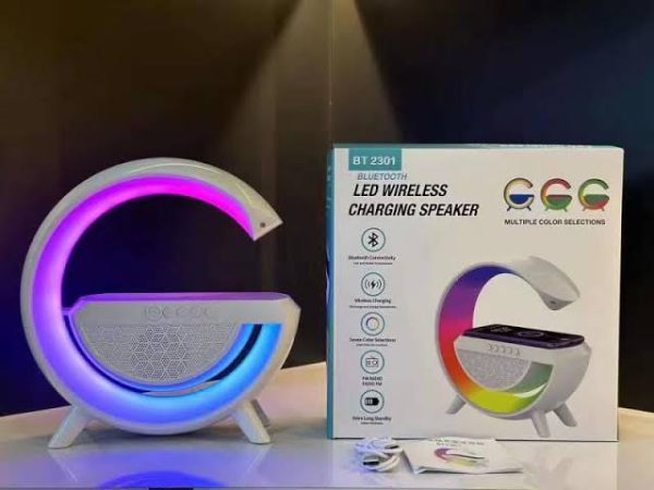 G Shaped Rgb Light Table Lamp With Wireless Charge
