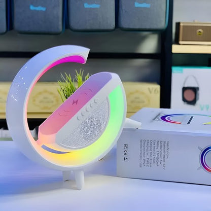G Shaped Rgb Light Table Lamp With Wireless Charge