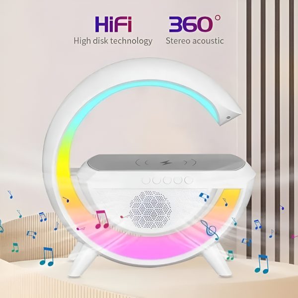G Shaped Rgb Light Table Lamp With Wireless Charge