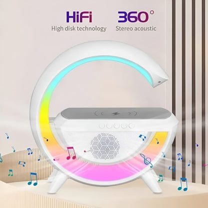 G Shaped Rgb Light Table Lamp With Wireless Charge