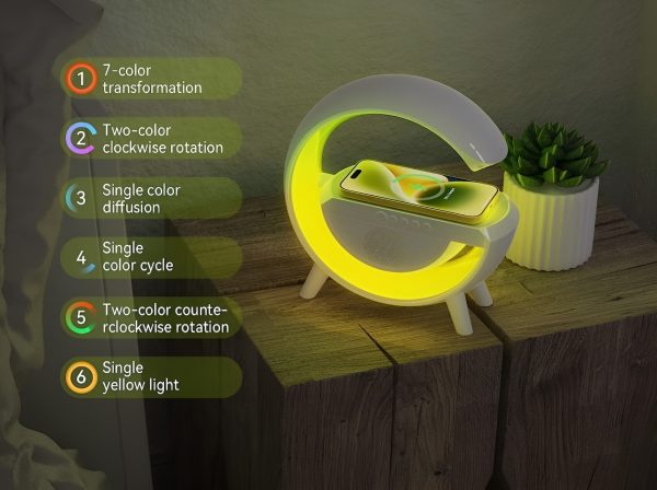 G Shaped Rgb Light Table Lamp With Wireless Charge