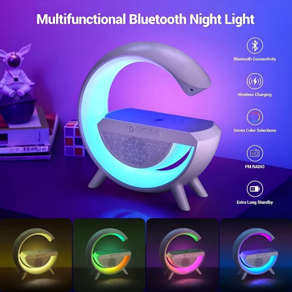 G Shaped Rgb Light Table Lamp With Wireless Charge