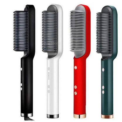 Hair Straightening & Curling Comb/brush – Dual-purpose Professional Hair Styler, Non-damaging Splint, | 2 In 1 Hair Straightener | ( Random Color )