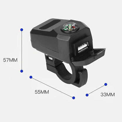 MotoCharge Pro – USB Charger with Compass (Waterproof, 36–105V)