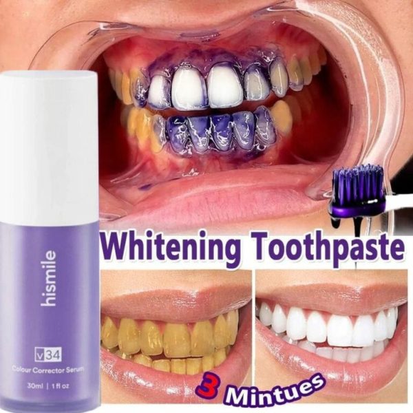Pack Of 2 Teeth Brightening Hismiles V34 Colour Corrector Serum + Micro Nano Tooth Brush Deal For Sensitive Gums Toothbrush