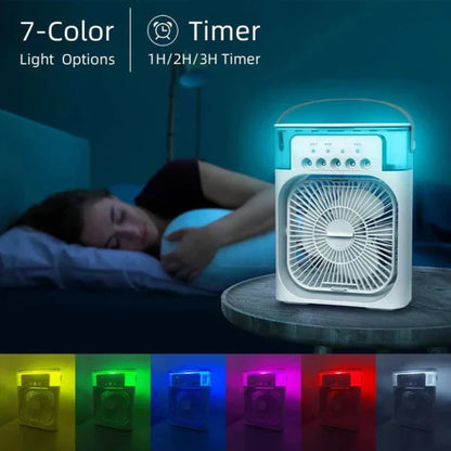 Portable Air Conditioner Fan Usb Electric Fan With Led Night Light, Fine Mist Water, And Humidifier Function | Led Night Light Water Mist (random Color)
