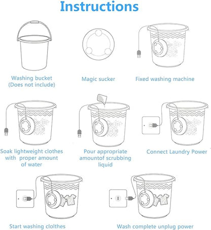 Mini Washing Machine Portable Ultrasonic Turbine Washer